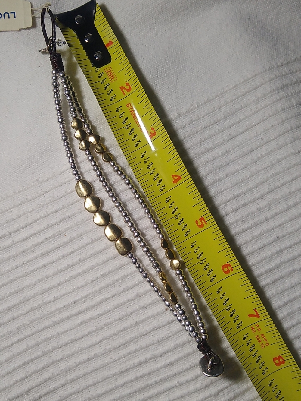 Lucky Brand Silver and Gold Beaded Multi-Strand Bracelet worn once - Picture 7 of 8